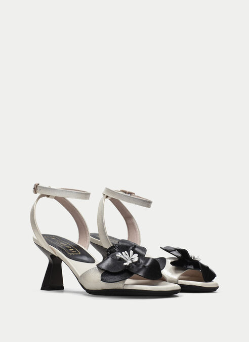 sandalias tacón danielle creme-noir
