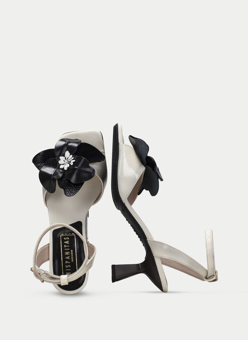 sandalias tacón danielle creme-noir