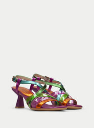 outlet sandalias tacón danielle multi-metal - hispanitas