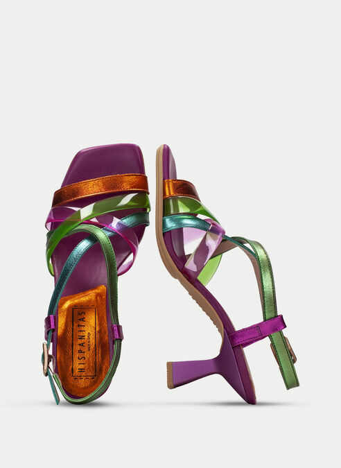 sandalias tacón danielle multi-metal