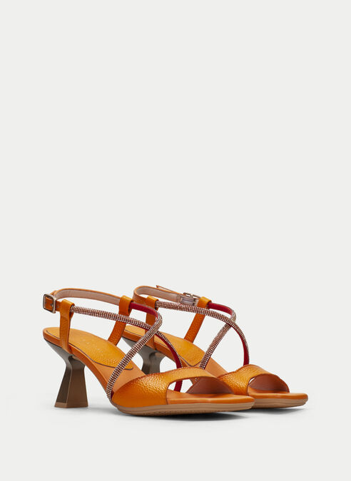 sandalias tacón danielle orange