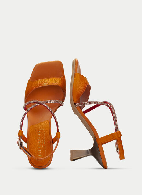 sandalias tacón danielle orange