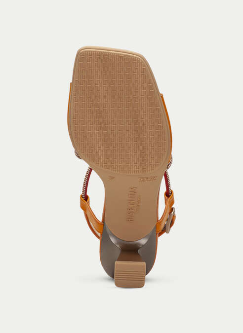 sandalias tacón danielle orange