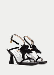 outlet sandalias tacón goya negro - hispanitas