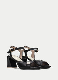 outlet sandalias tacón mallorca negro - hispanitas