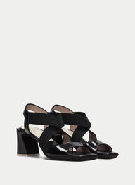 outlet sandalias tacón mallorca negro - hispanitas