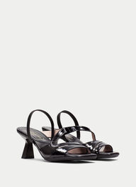outlet sandalias tacón danielle negro - hispanitas