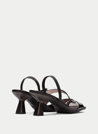 outlet sandalias tacón danielle negro - hispanitas
