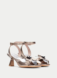 outlet sandalias tacón danielle oro - hispanitas