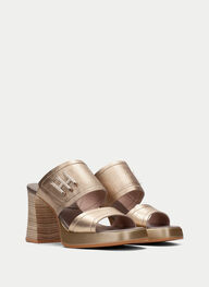 outlet sandalias tacón tahiti oro - hispanitas