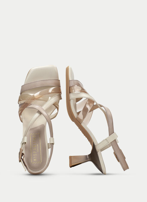 sandalias tacón danielle pierre-creme