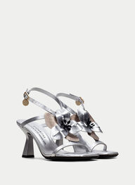 outlet sandalias tacón goya plata - hispanitas