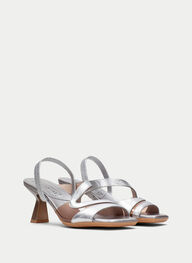 outlet sandalias tacón danielle plata - hispanitas
