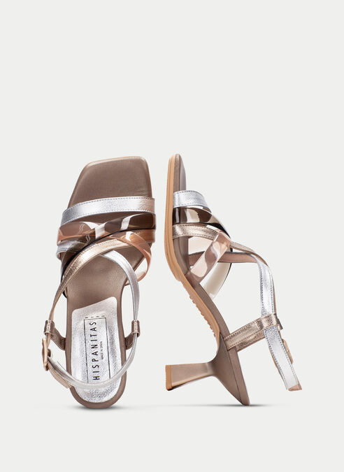 sandalias tacón danielle argent-or