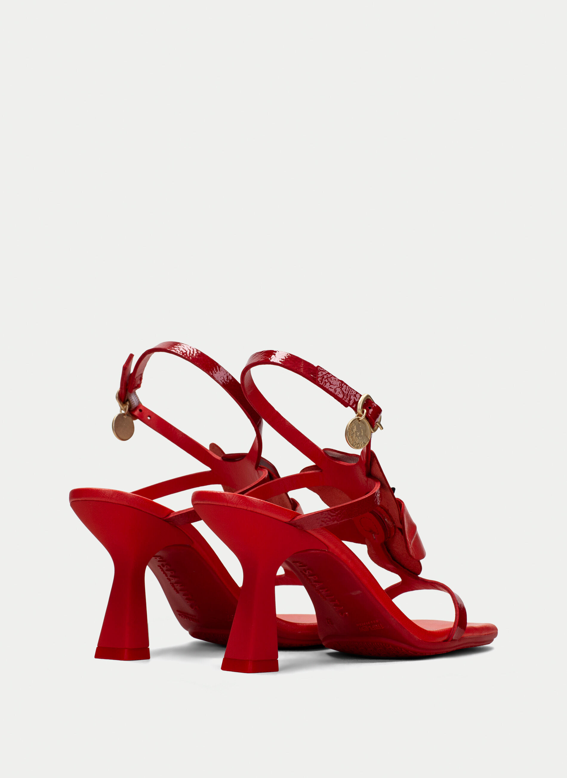 sandalias tacón rojo