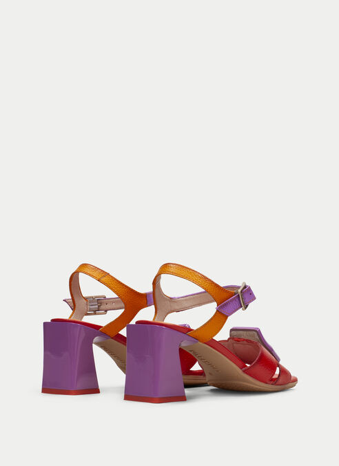 sandalias tacón mallorca rouge-violet-orange