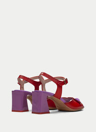 outlet sandalias tacón mallorca violet-rojo - hispanitas