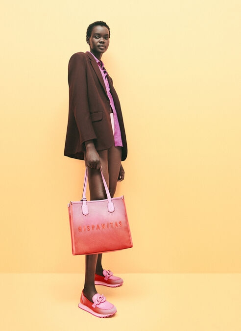 shopper bag  peach-azure