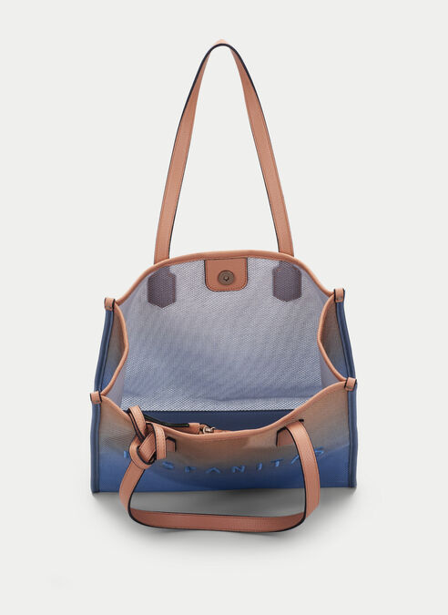 shopper bag  peach-azure
