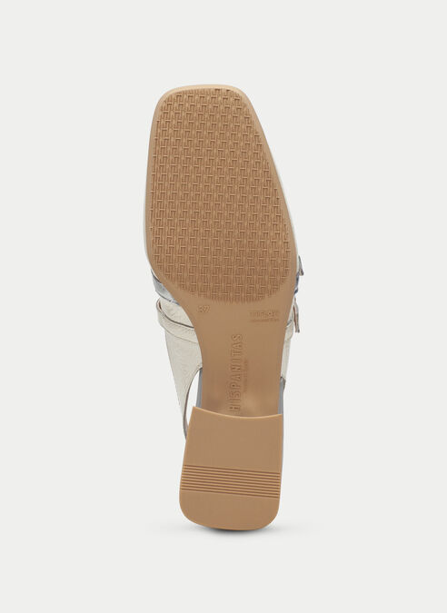 zapatos planos aruba crema-plata