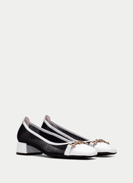 outlet ballerinas oporto weiß-schwarz - hispanitas