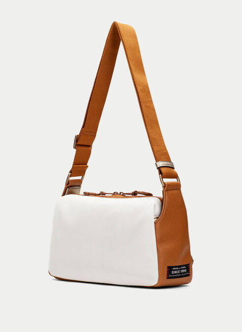 bandolera  blanche-cuir