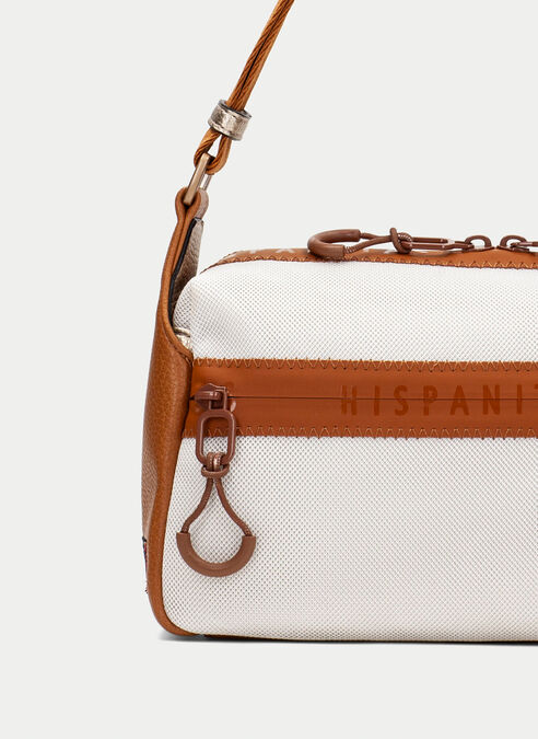 bandolera  blanche-cuir