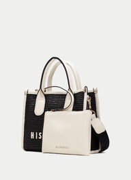 outlet bolso de mano  negro-blanco - hispanitas