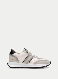 outlet sneaker racing blanche-beige - hispanitas