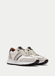 outlet sneaker racing blanche-beige - hispanitas