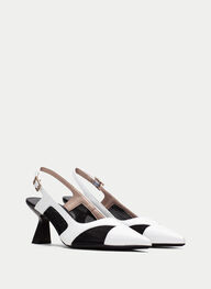 outlet talon-decouvert nova blanche-noir - hispanitas