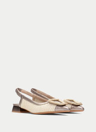 outlet talon-decouvert dali latte-champagne - hispanitas