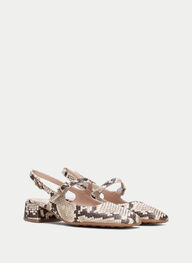 outlet talon-decouvert oporto snake-taupe - hispanitas