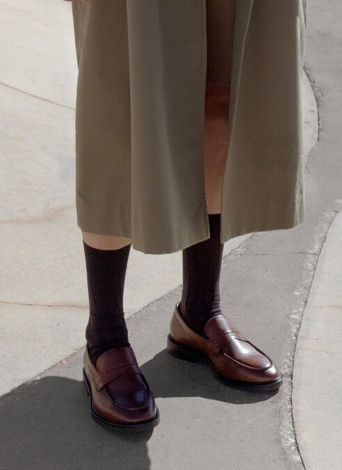 mocasin lincoln cuir