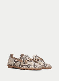 outlet mokassin bombay snake-taupe - hispanitas