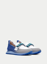 outlet mocassin-sport kansas bleu-blanche - hispanitas