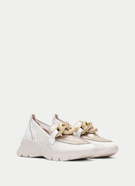 outlet mocassin-sport habana blanche-champagne - hispanitas