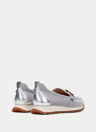 outlet mocassin-sport kansas blanche-argent - hispanitas