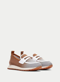 outlet mocassin-sport kansas cuir-blanche - hispanitas