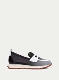 outlet mocassin-sport kansas noir-blanche - hispanitas