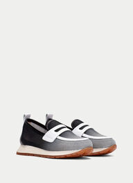 outlet mocassin-sport kansas noir-blanche - hispanitas