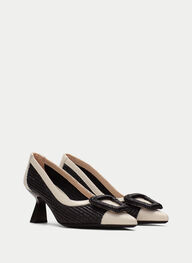 outlet pumps nova schwarz-latte - hispanitas