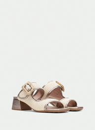 outlet sandalias destalonadas dallas latte-cava - hispanitas