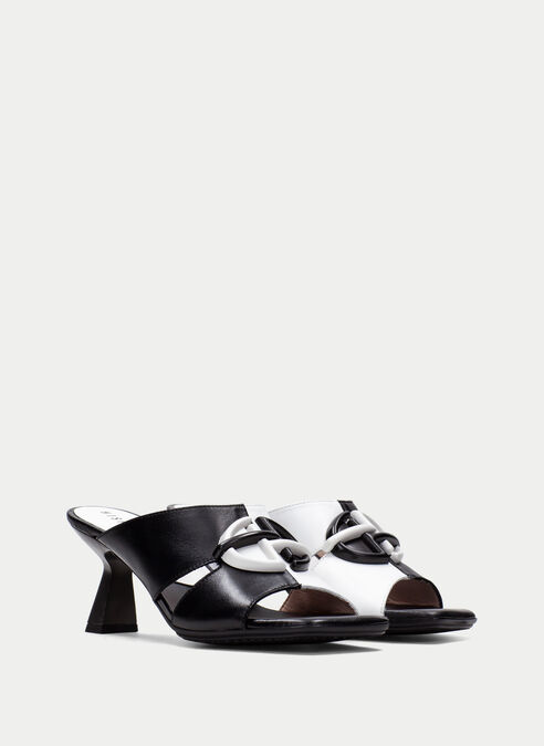 sandalias destalonadas danielle noir-blanche