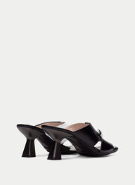 outlet sandalias destalonadas danielle negro-blanco - hispanitas