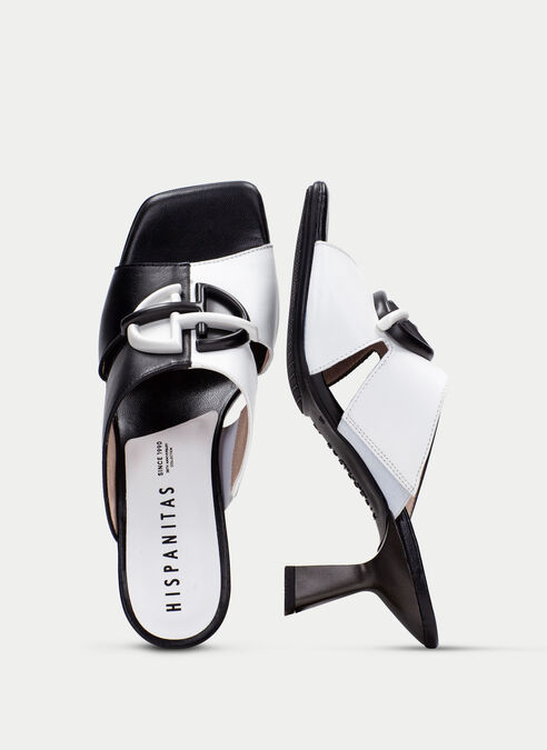 sandalias destalonadas danielle noir-blanche