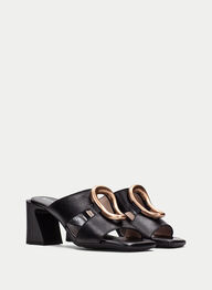 outlet sandalias destalonadas miami negro - hispanitas