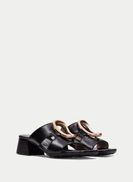 outlet sandalias destalonadas dallas negro - hispanitas