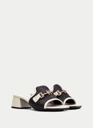 outlet sandalias destalonadas dallas negro-latte - hispanitas