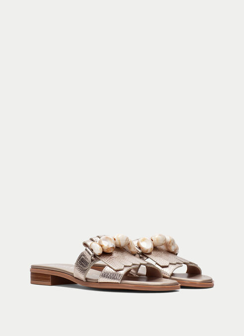 sandalias planas yakarta champagne